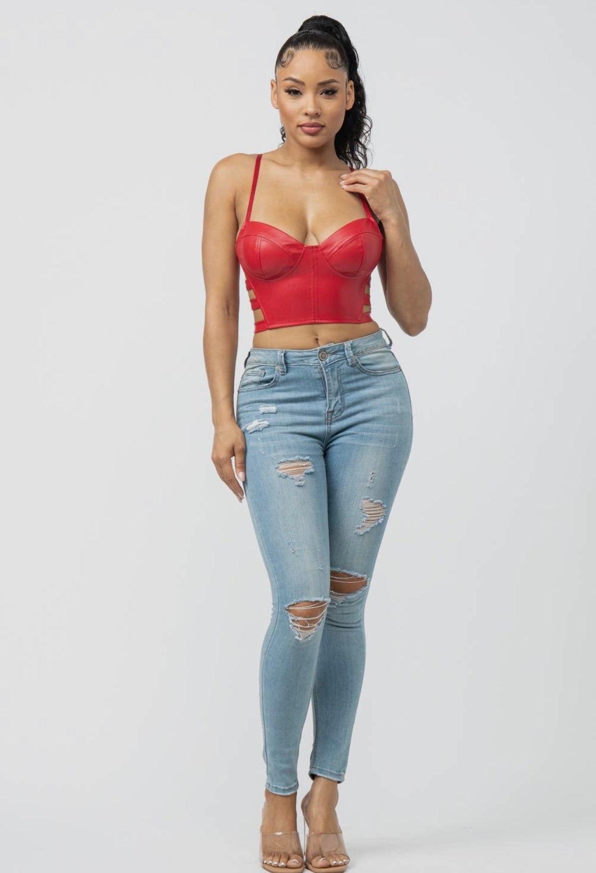Leather Bustier Top
