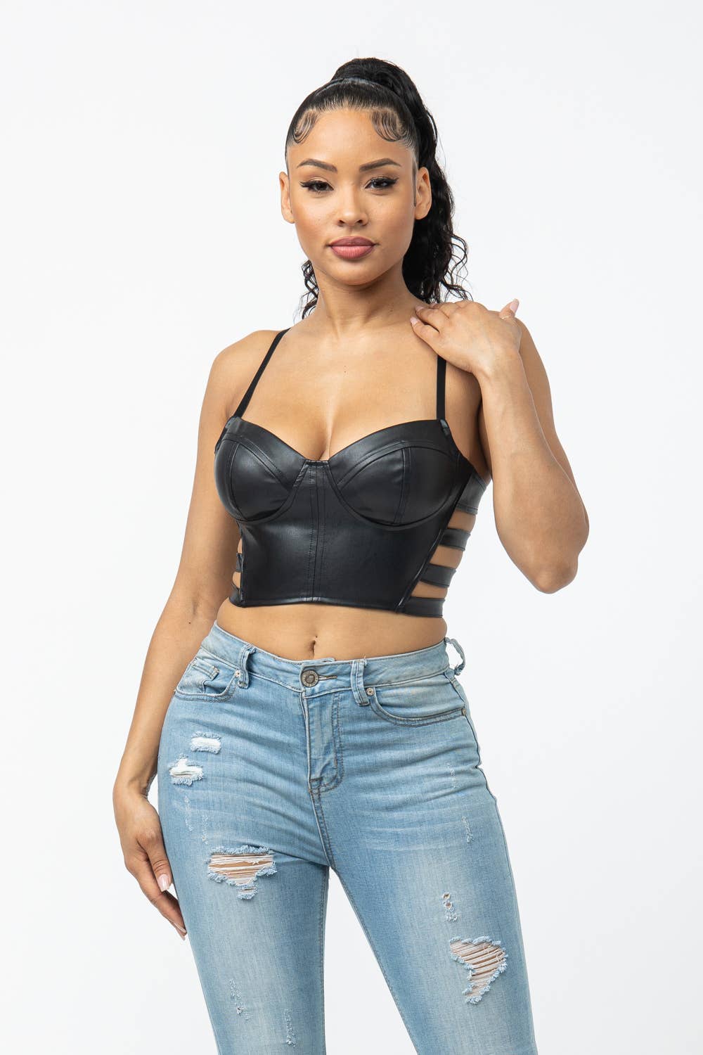 Leather Bustier Top