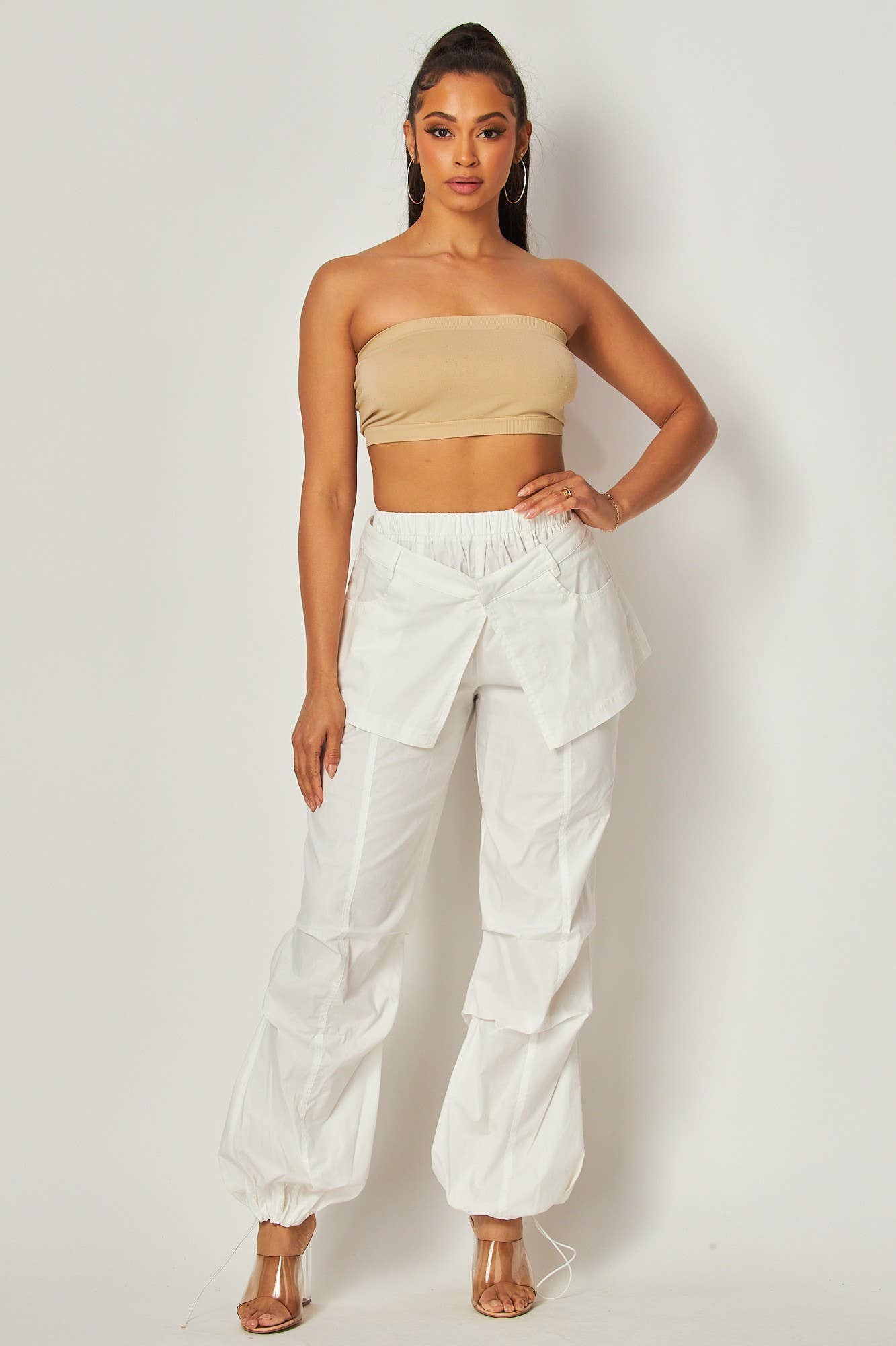 “Loving On Me” Layered Ruched Skirt Cargo Pant