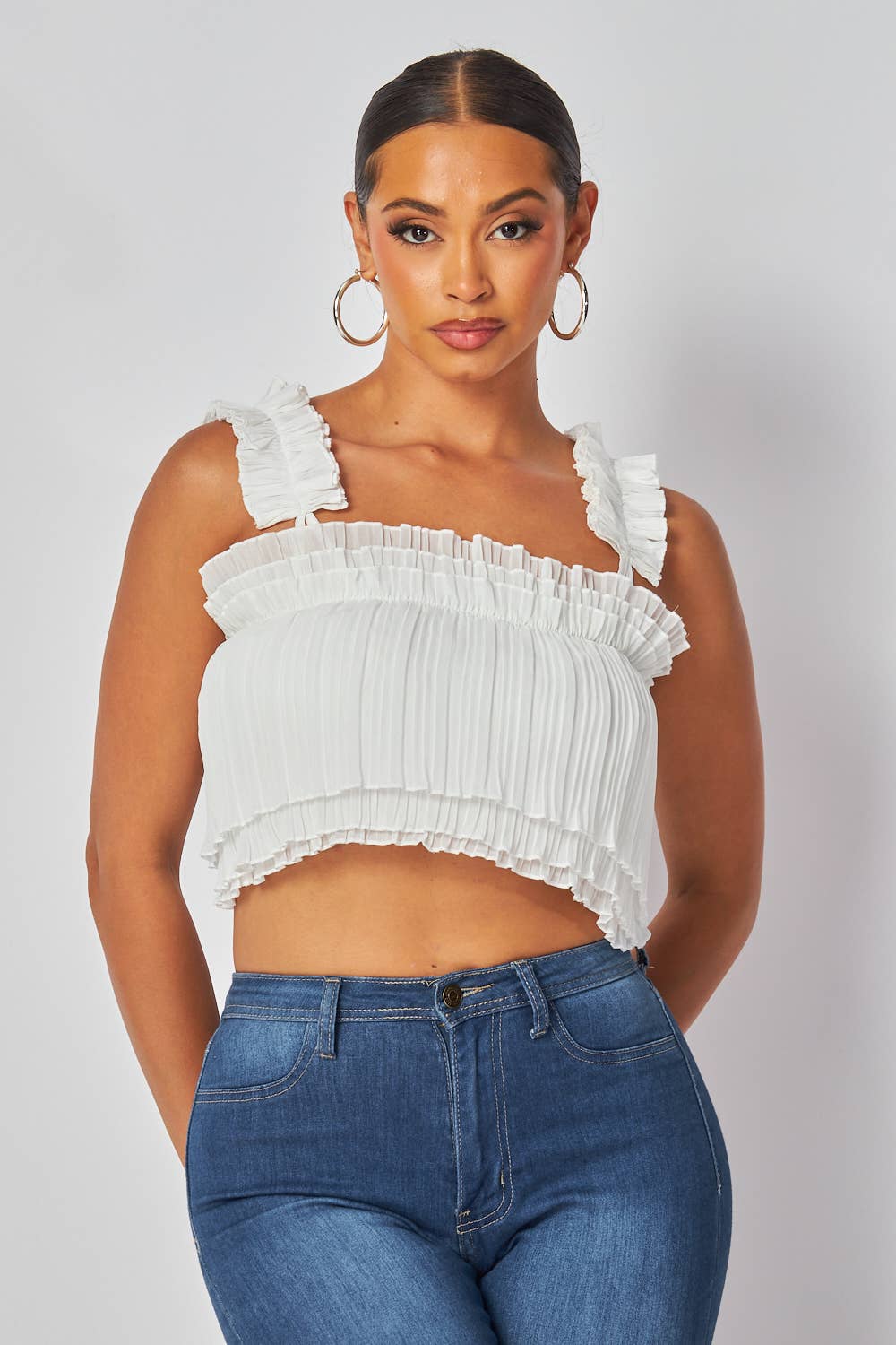 “Sahara” Flowy Cropped Top