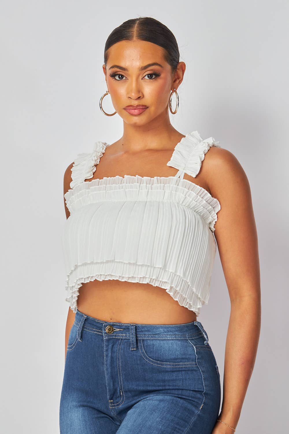 “Sahara” Flowy Cropped Top