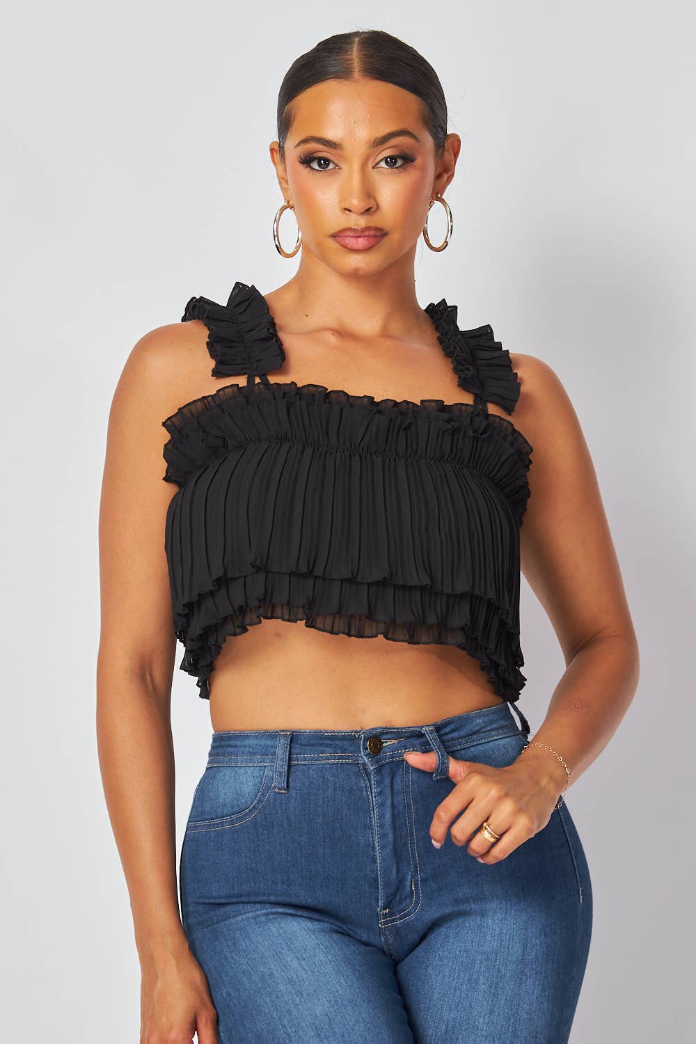 “Sahara” Flowy Cropped Top