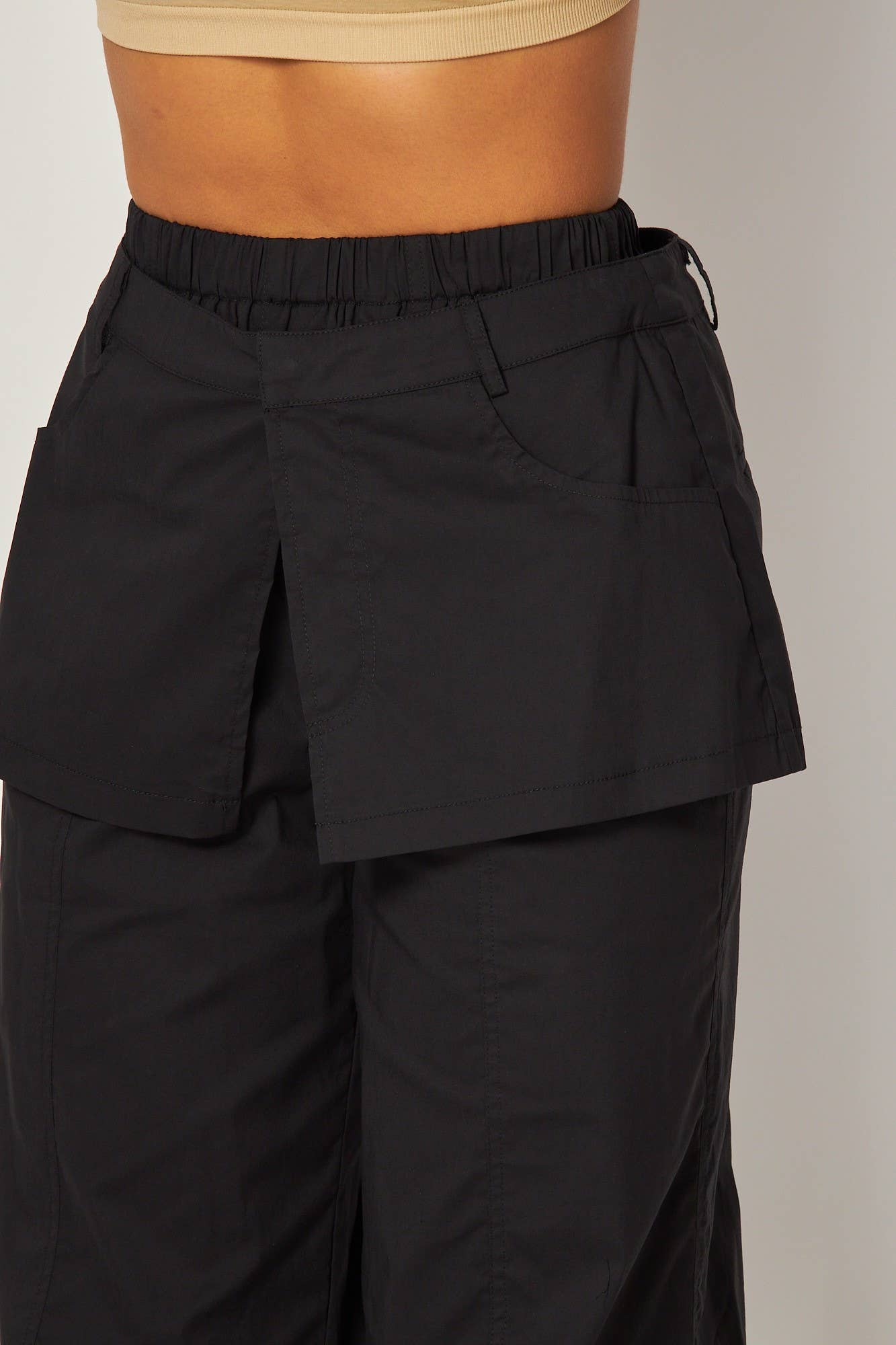 “Loving On Me” Layered Ruched Skirt Cargo Pant