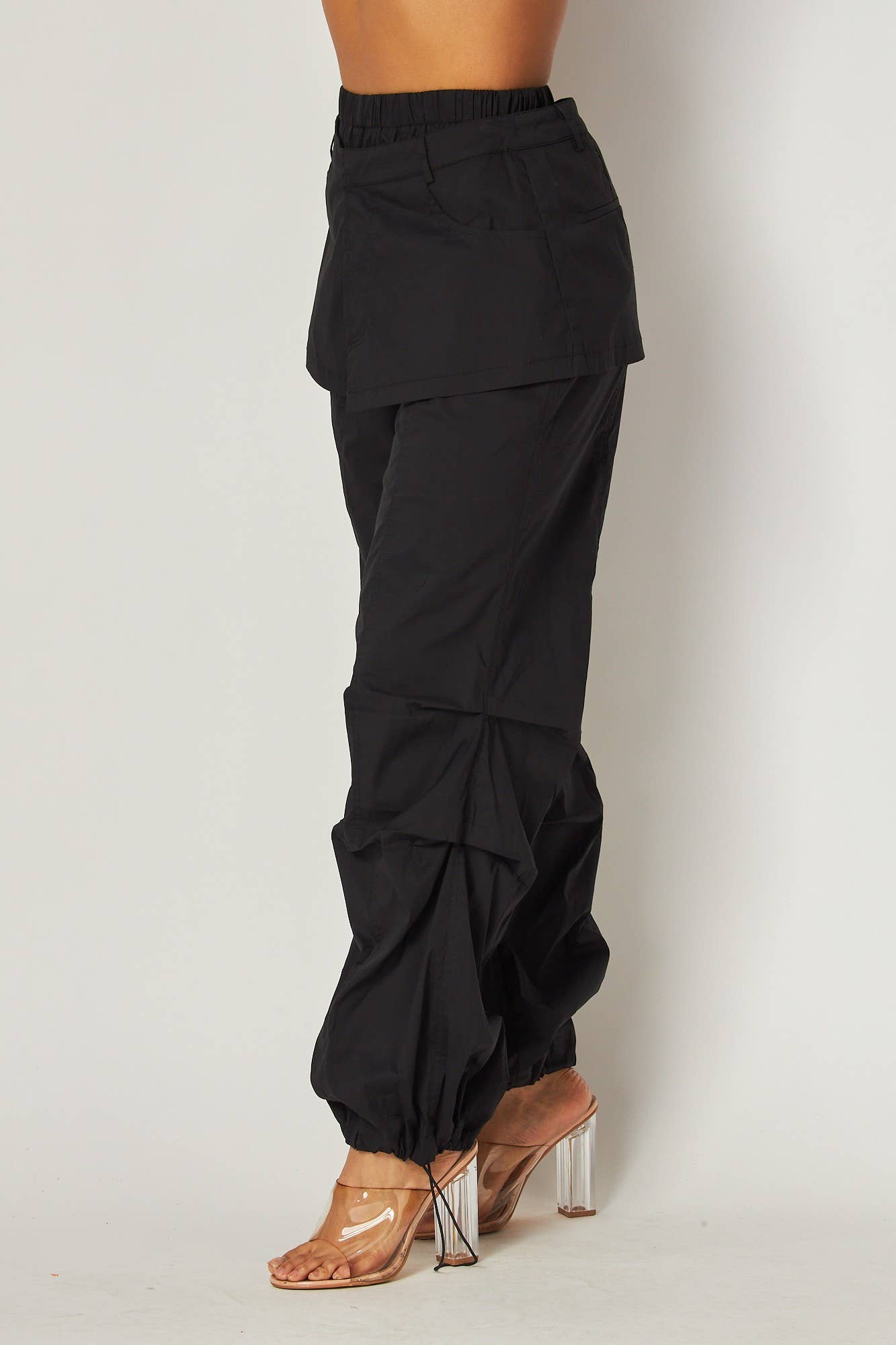 “Loving On Me” Layered Ruched Skirt Cargo Pant