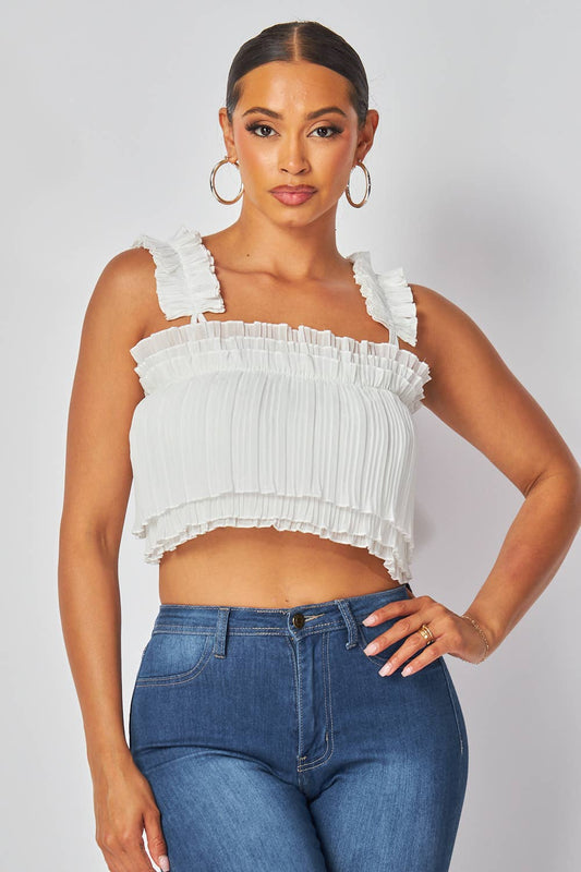 “Sahara” Flowy Cropped Top