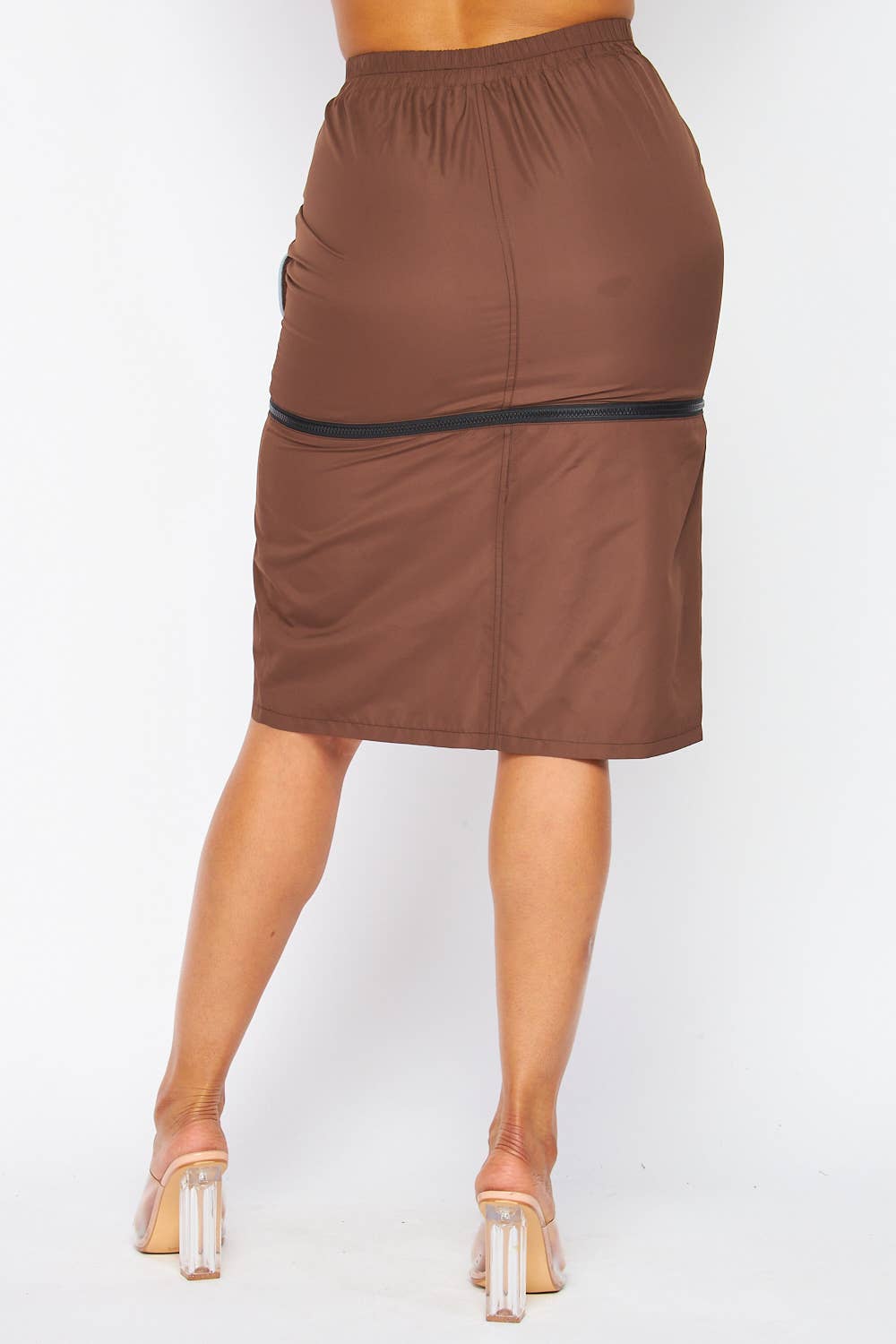 Day to Night Cargo Pocket Zipper Midi Skirt