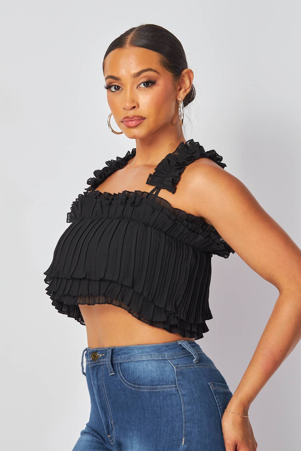 “Sahara” Flowy Cropped Top