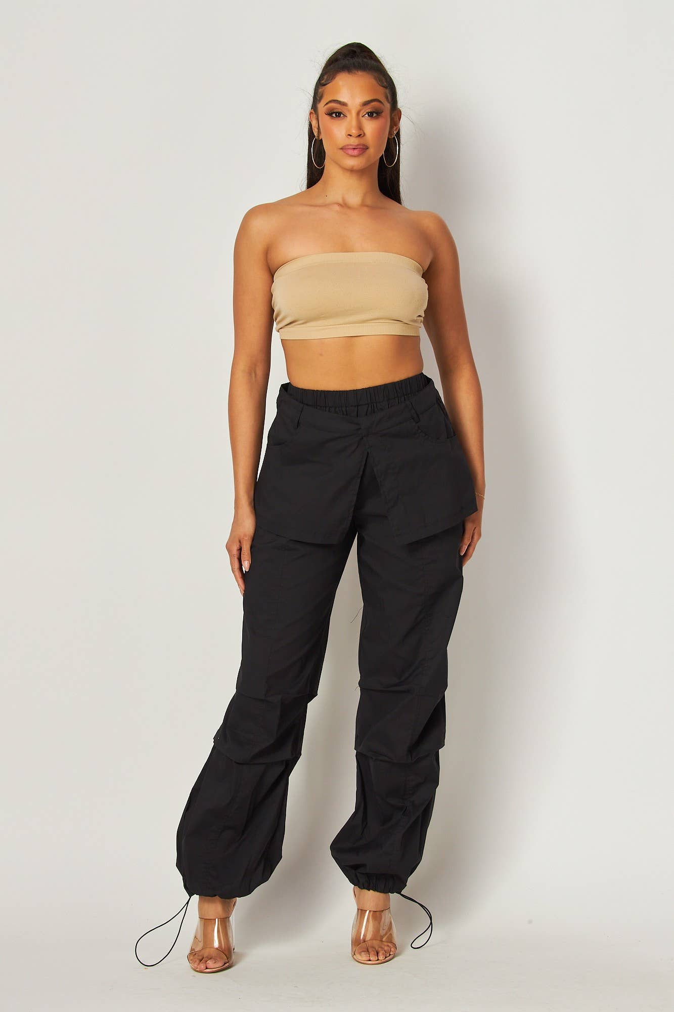 “Loving On Me” Layered Ruched Skirt Cargo Pant